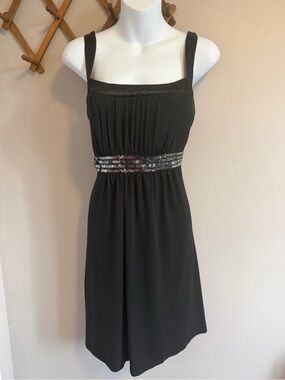 Jessica Vintage Y2K  90s Black Sequin Empire Waist Prom Cocktail Dress 10